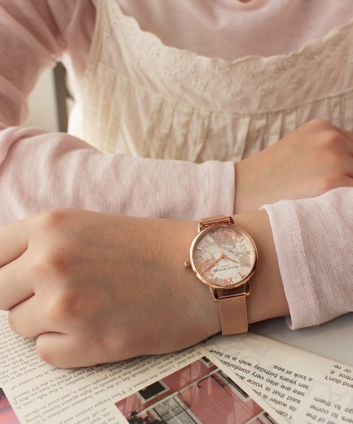「OLIVIA BURTON」 アナログ腕時計 - ピンクゴールド レディース_画像9