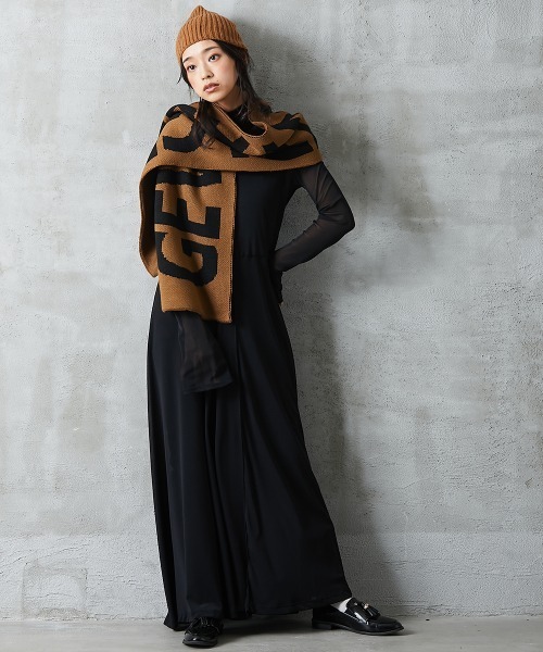 「GEVS.」 長袖ワンピース - ブラック レディース_画像4