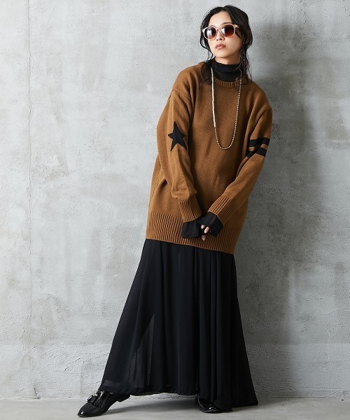 「GEVS.」 長袖ワンピース - ブラック レディース_画像9