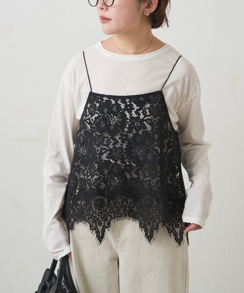 pual ce cin キャミソール フラワーモチーフレースキャミ : ZOZOTOWN