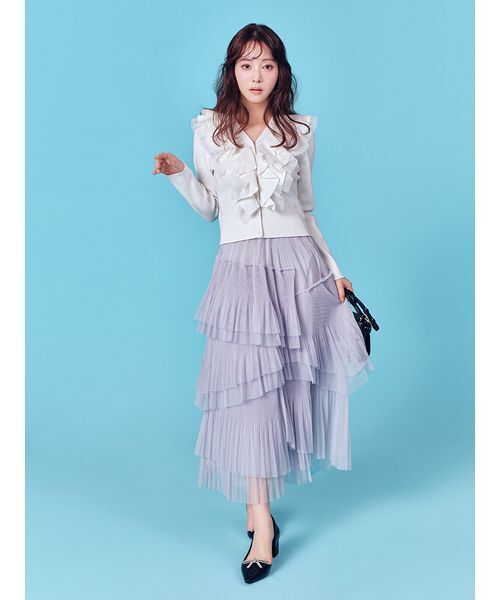 美品CELFORD フリルニットカーディガン UVカット】フリルニットカーディガン（カーディガン/ボレロ）｜CELFORD
