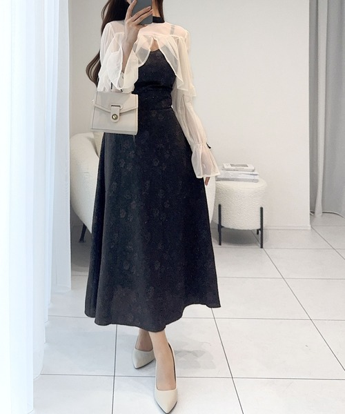 「mily bilet」 コンビワンピース SMALL グレー レディース_画像2