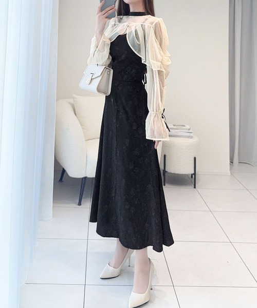 「mily bilet」 コンビワンピース SMALL グレー レディース_画像3