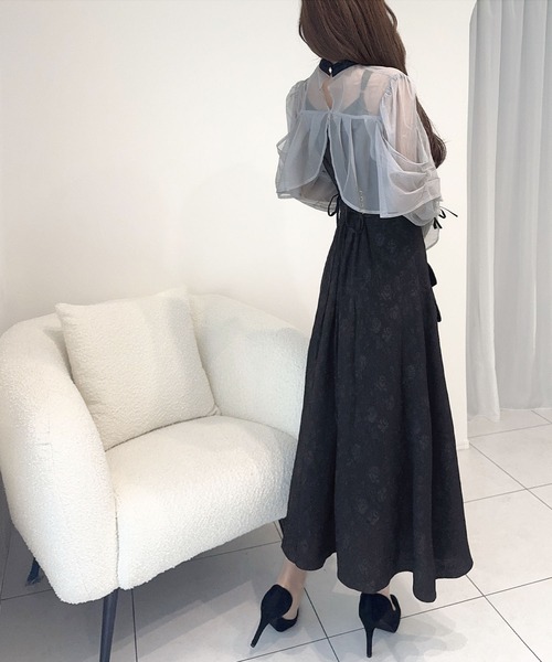 「mily bilet」 コンビワンピース SMALL グレー レディース_画像6