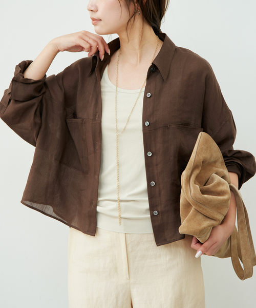 plage（プラージュ） ブラウス シャツ 「追加」RAMIE LYOCELL CROPPED