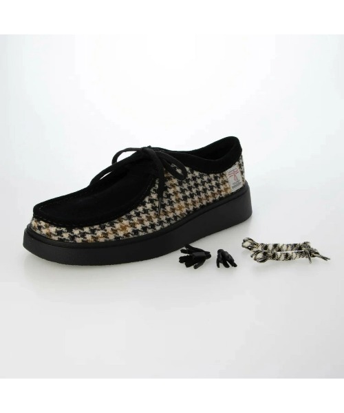 「Clarks」 シューズ「HARRIS TWEEDコラボ」 25cm ブラック メンズの画像