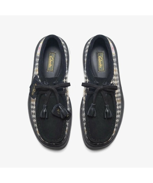 「Clarks」 シューズ「HARRIS TWEEDコラボ」 25cm ブラック メンズの画像