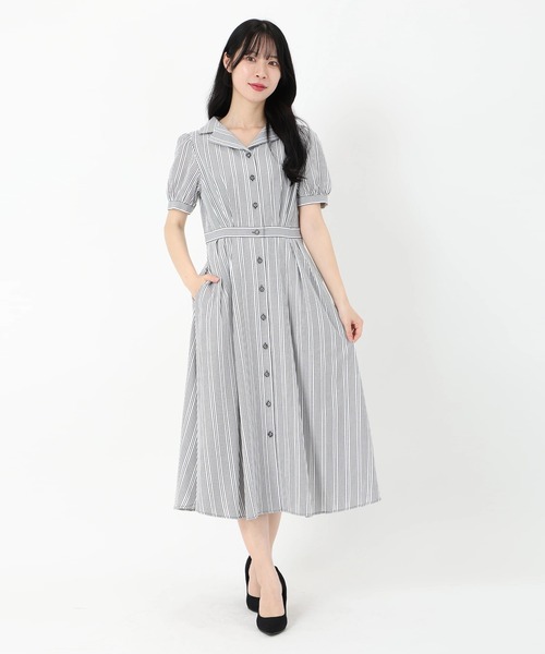 「STRAWBERRY-FIELDS」 シャツワンピース 1 ブルー レディース_画像2