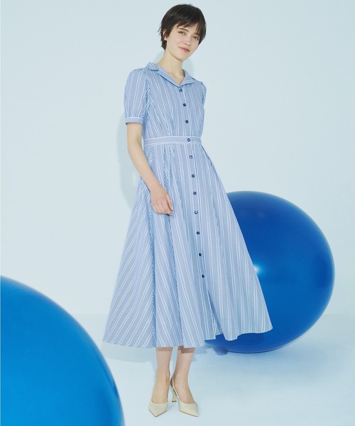 「STRAWBERRY-FIELDS」 シャツワンピース 1 ブルー レディース_画像3