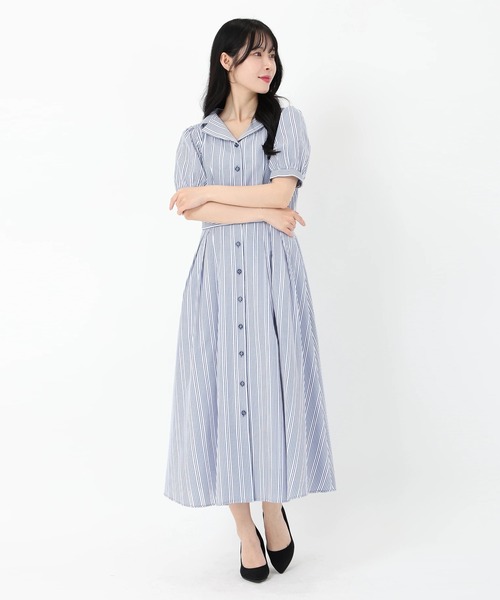 「STRAWBERRY-FIELDS」 シャツワンピース 1 ブルー レディース_画像10