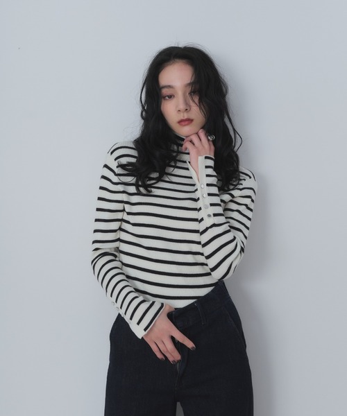 「Shelly island」 長袖ニット FREE グレー レディース_画像8
