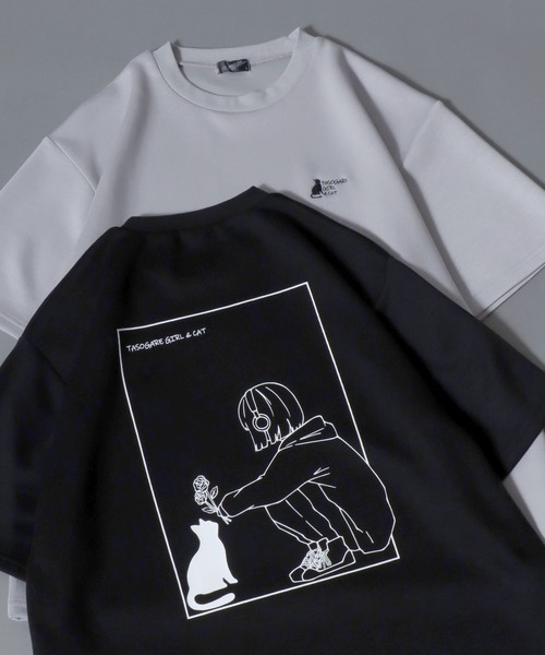 ANPAS（アンパス） tシャツ “TASOGARE GIRL＆CAT” Cool-Touch Ponte