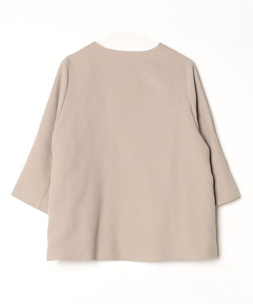 「Ehre style」 ノーカラージャケット ML ベージュ レディースの画像