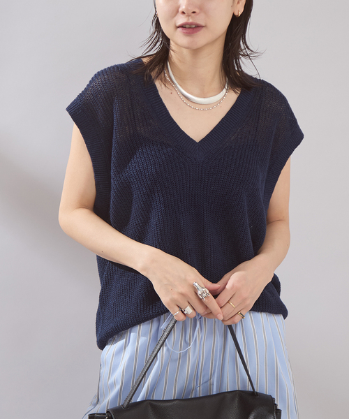 JOURNAL STANDARD Vネックベスト グレー JOURNAL STANDARD（ジャーナルスタンダード） ベスト ジレ 「osedit