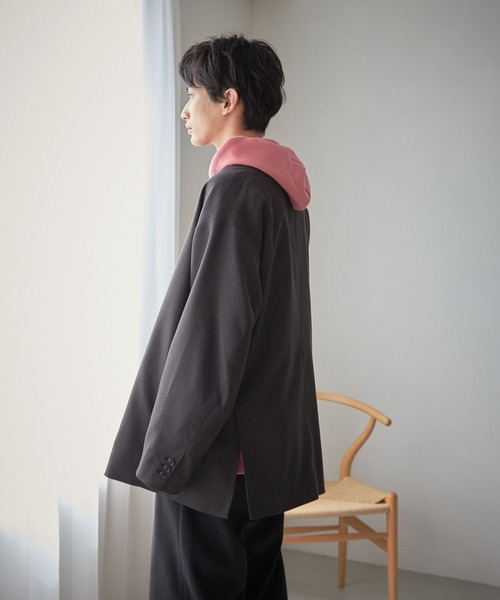 「LOWRYS FARM」 テーラードジャケット LARGE ブラック メンズ_画像7