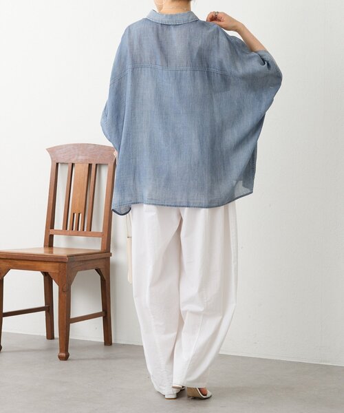 BEARDSLEY(ビアズリー) ブラウス シャツ シフォンデニムポンチョ BEARDSLEY(ビアズリー) ブラウス シャツ シフォンデニムポンチョ