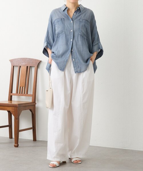 BEARDSLEY（ビアズリー） ブラウス シャツ シフォンデニムポンチョ