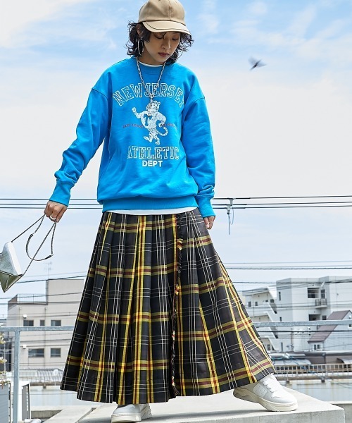 「GEVS.」 プリーツスカート 5L グリーン レディース_画像4