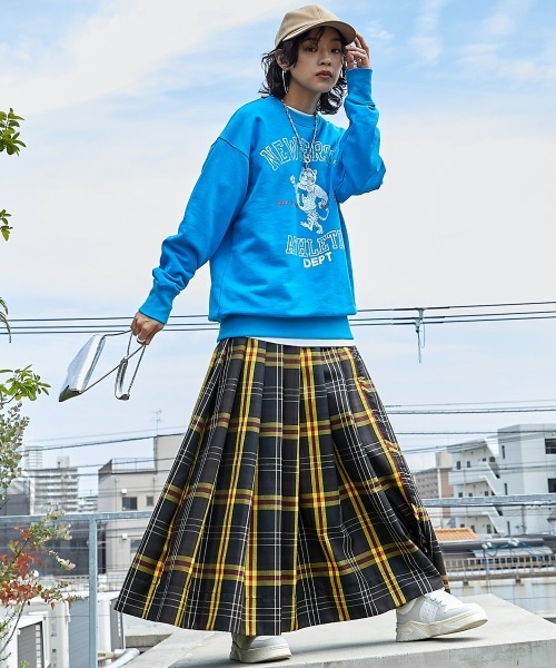 「GEVS.」 プリーツスカート 5L グリーン レディース_画像7