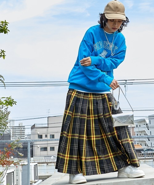 「GEVS.」 プリーツスカート 5L グリーン レディース_画像8