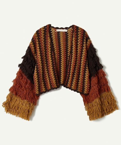 LEINWÄNDE ニットカーディガン leinwande（ラインヴァンド） ニットカーディガン ONE SIZE オレンジ