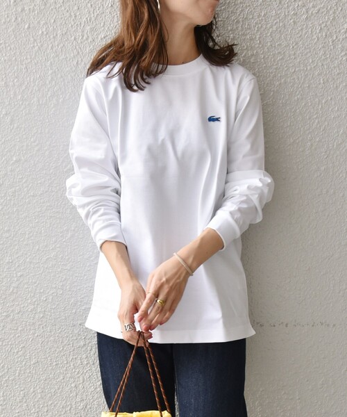 LACOSTE（ラコステ） 長袖Tシャツ MEDIUM ホワイト メンズ : ZOZOTOWN 