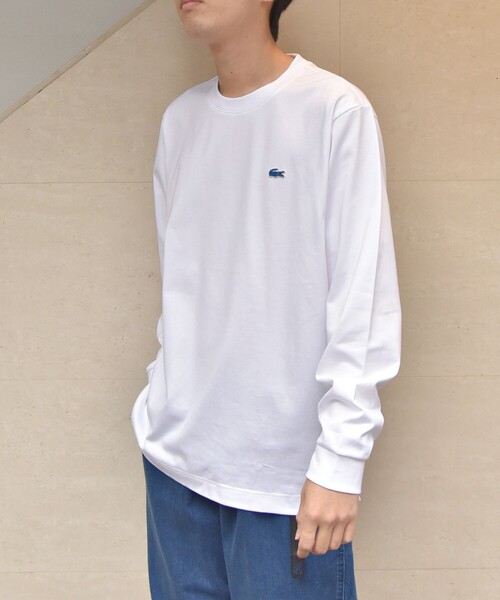 LACOSTE（ラコステ） 長袖Tシャツ MEDIUM ホワイト メンズ : ZOZOTOWN