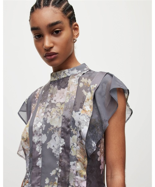 「ALLSAINTS」 半袖ワンピース 4 グレー系その他 レディース_画像3