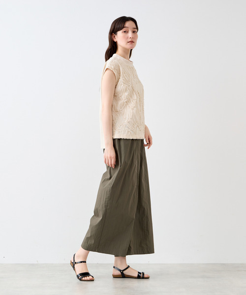 tシャツ 「LOURMARIN」テープチュール刺繍ノースリーブ レディース