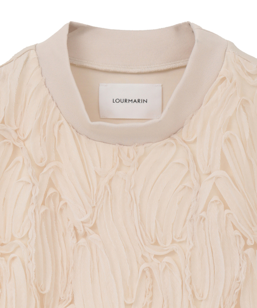 tシャツ 「LOURMARIN」テープチュール刺繍ノースリーブ レディース