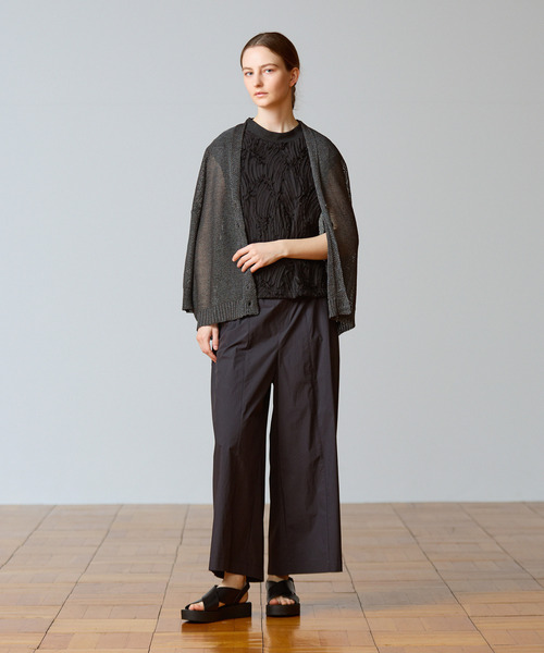 tシャツ 「LOURMARIN」テープチュール刺繍ノースリーブ レディース