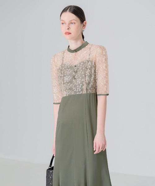 「Leja」 半袖ワンピース MEDIUM グリーン レディース_画像7