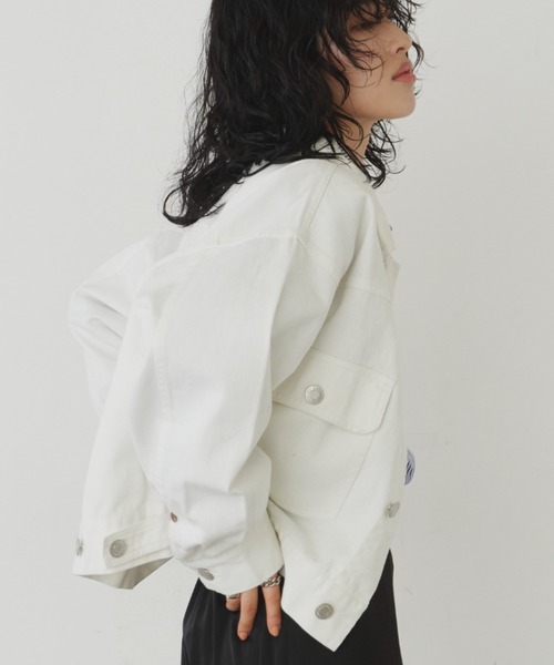 「Aunt Marie's」 デニムジャケット SMALL ネイビー レディース_画像5