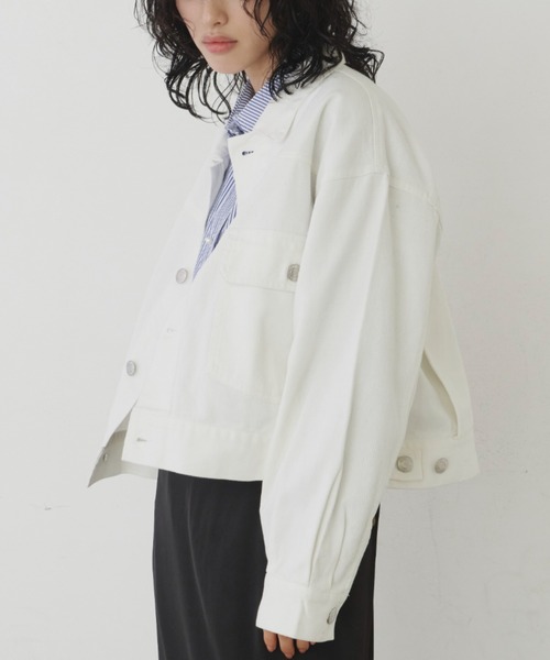 「Aunt Marie's」 デニムジャケット SMALL ネイビー レディース_画像6