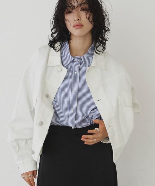 「Aunt Marie's」 デニムジャケット SMALL ネイビー レディース_画像7
