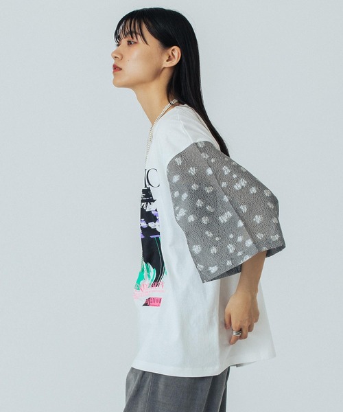「OKIRAKU」 半袖カットソー ONE SIZE ホワイト レディース_画像5