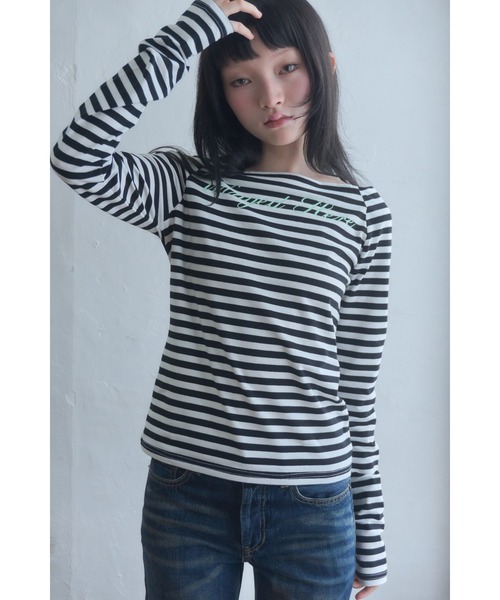 Smyeon tシャツ 2way striped long sleeve top/2wayボーダーロング