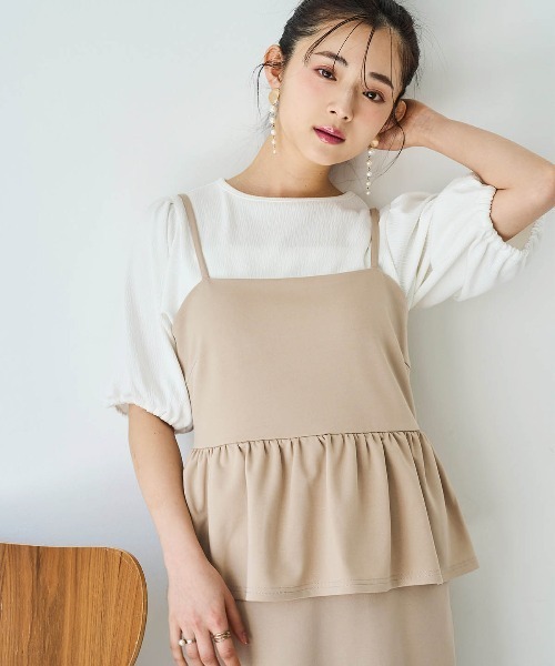 「mil」 キャミソールワンピース X-SMALL グレイッシュベージュ レディース_画像8