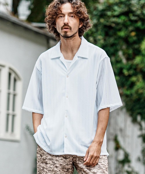 「CAMBIO」 半袖シャツ X-LARGE ブルー メンズ_画像3