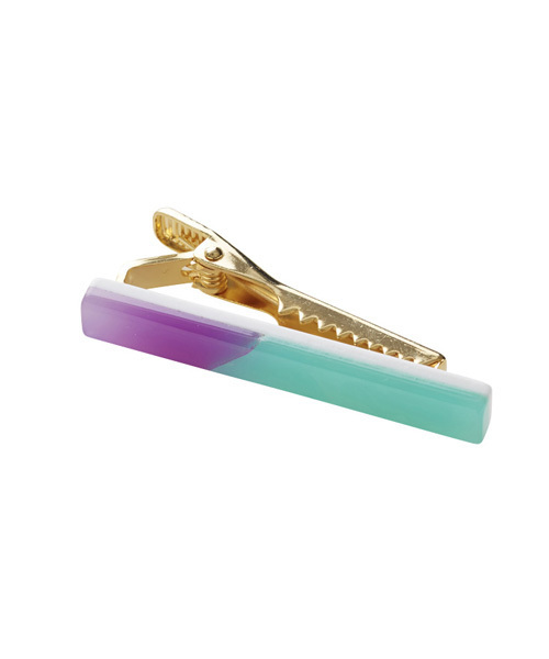 giraffe（ジラフ） ネクタイピン ツートーンタイピン MINT×PURPLE
