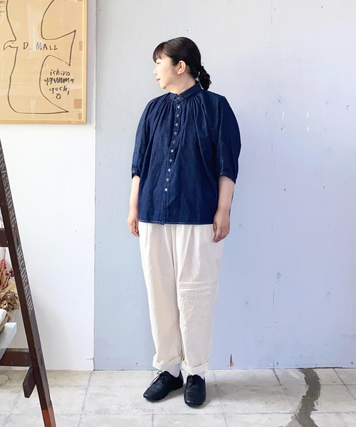 ブラウス シャツ 「Brocante / ブロカント」　6ozデニムグランシャツ レディース Brocante ブラウス シャツ 「Brocante / ブロカント」 6ozデニム