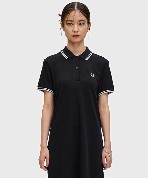 FRED PRERYフレッドペリー　シャツワンピース　半袖　ネイビー FRED PERRY（フレッドペリー）の「Embroidered Shirt Dress