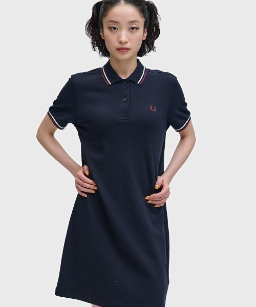 ✨美品✨FRED PERRY フレッドペリー　ポロワンピース　ネイビー FRED PERRY（フレッドペリー） ワンピース 半袖 Twin Tipped Pique