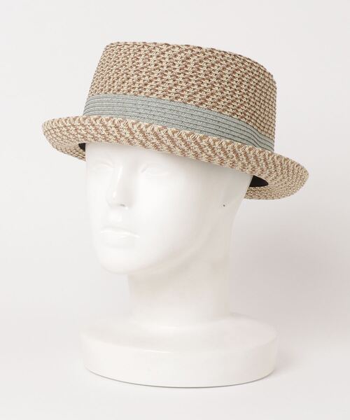 ベーシックエンチ Mosaic Braid Porkpie ポークパイ ハット 帽子 モザイク柄 抗菌 消臭 メンズ レディース BLACK [ブラック] [57.0-59.0 cm]