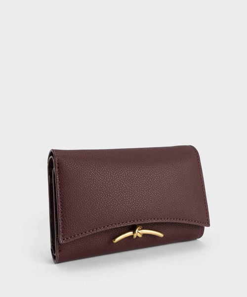 ★CHARLES&KEITH メタリックフロントフラップ ウォレット/送料込 ☆CHARLES&KEITH メタリックフロントフラップ ウォレット/送料込