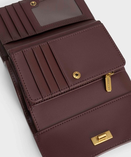 CHARLES ＆ KEITH 財布 Huxley ハクスリー メタリックアクセント