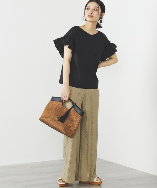 BEAMS HEART ブラウス シャツ ギャザースリーブ レディース