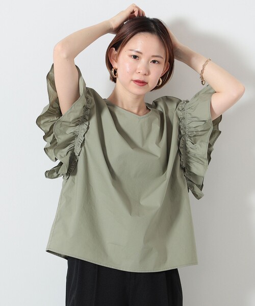 ブラウス シャツ ギャザースリーブブラウス レディース BEAMS HEART ブラウス シャツ ギャザースリーブ レディース