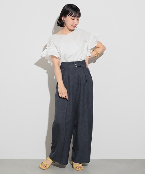 ブラウス シャツ ナイロンギャザースリーブブラウス レディース ナイロンギャザースリーブブラウス | AND ON JIONE STORE