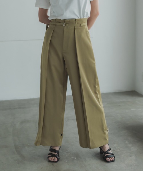 UNITED TOKYO スラックス パンツ バックベルトデザインパンツ